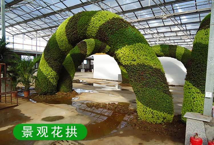 景观立体铁艺造型花球花柱绿化花球园艺花球卡盆花球户外花球采购厂家